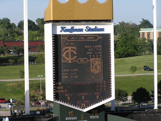 Scoreboard in Kauffman Stadium, All of the Freedom Team mem…