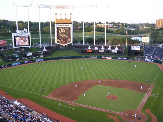 Scoreboard in Kauffman Stadium, All of the Freedom Team mem…